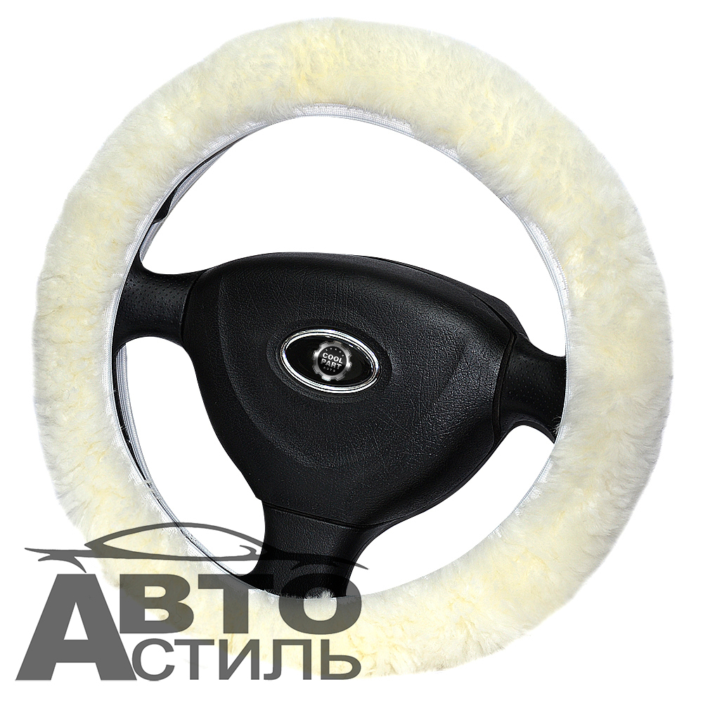 Оплетка на руль круглая Coolpart MAXIMAL Австралия (38*38) - МЕХ - AB-WT белая