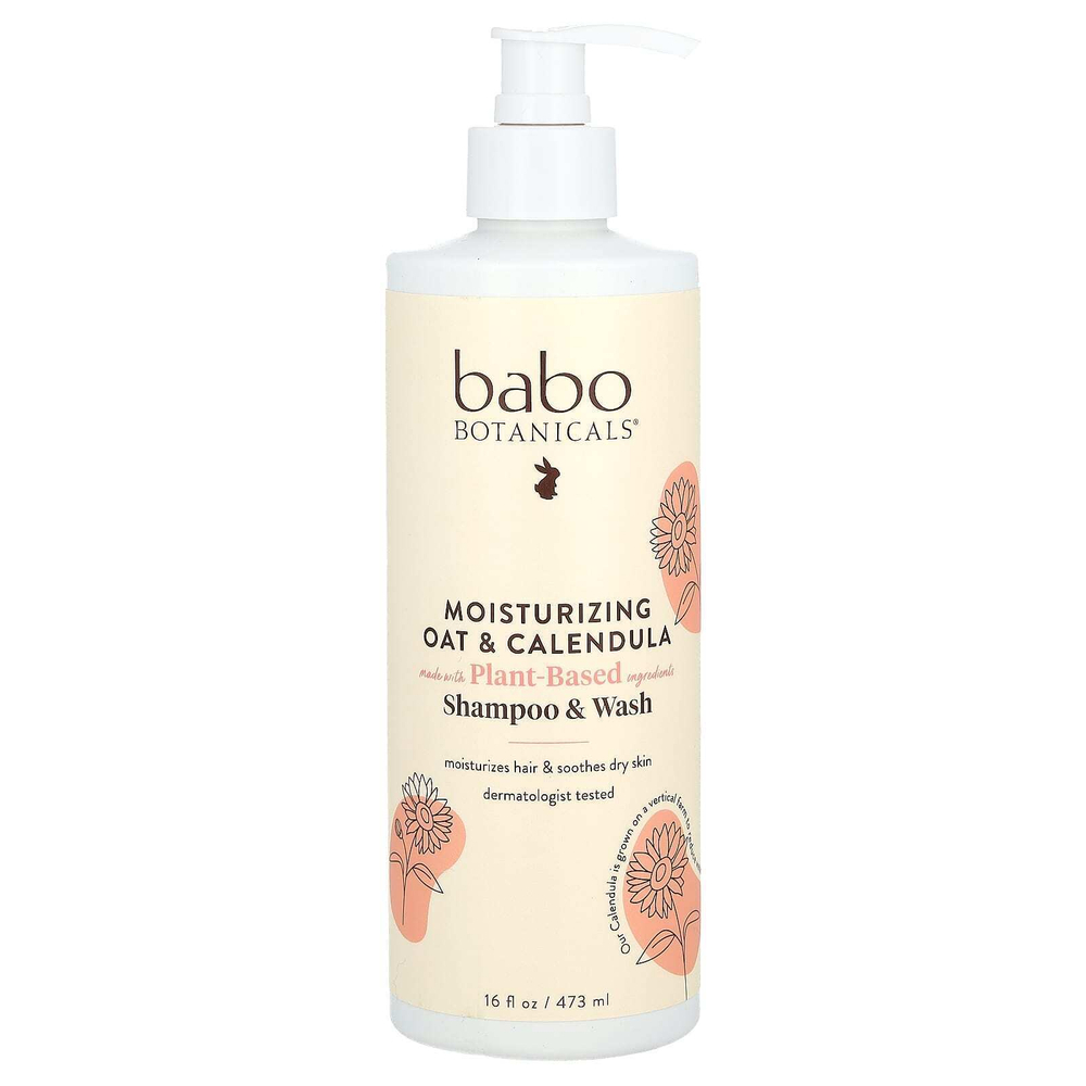Babo Botanicals, увлажняющий шампунь и гель для душа, овес и календула, 473 мл (16 жидк. унций)