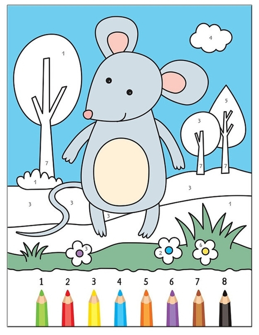 Раскрашиваем по цифрам. В лесу