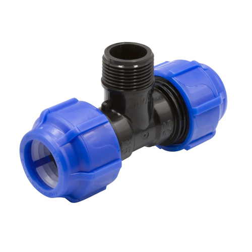 Тройник ПЭ с наруж. труб. резьбой 25х1/2''х25 (обж.) SPEKTR