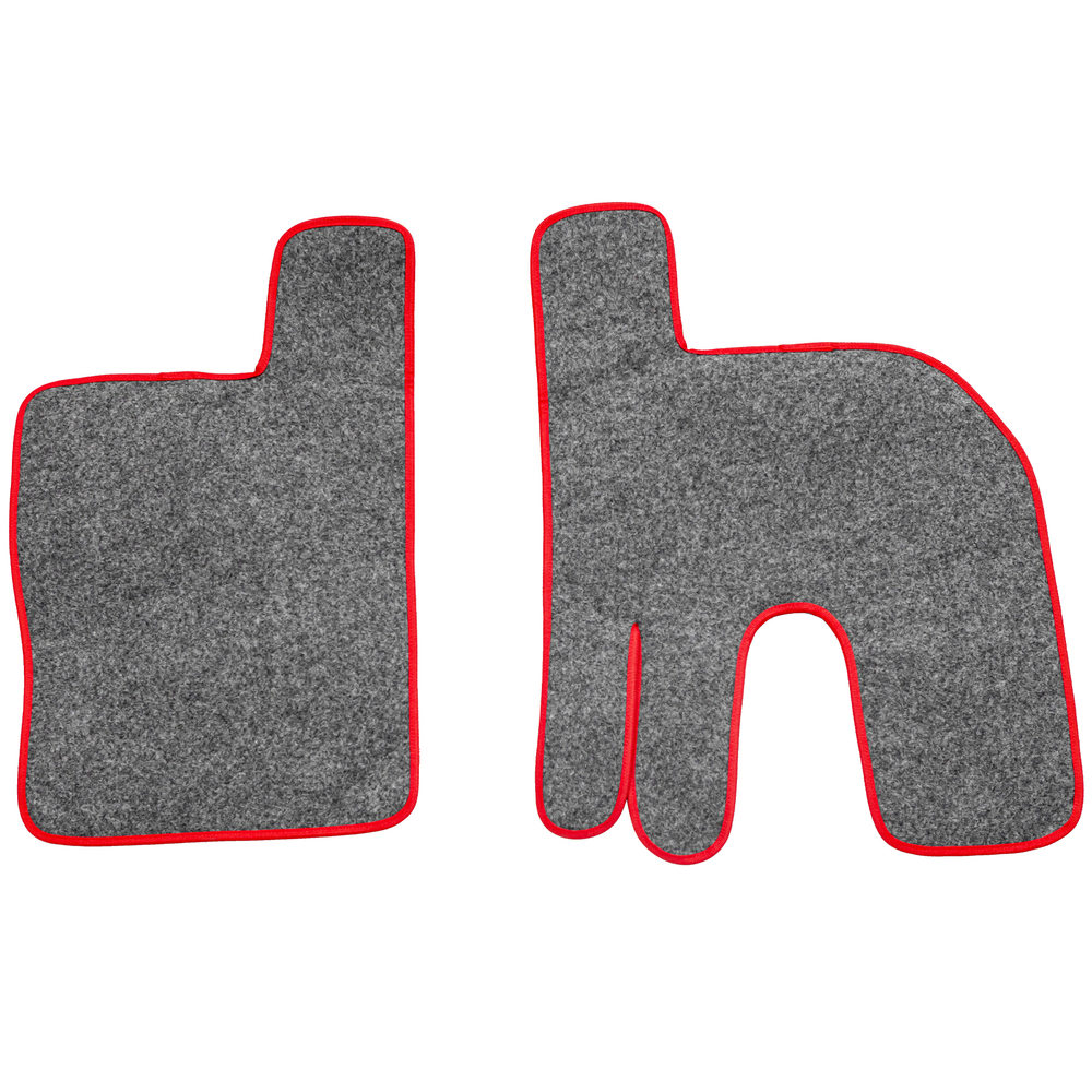 Ковры RENAULT T (автомат) (экокожа, черный, красный кант, красная вышивка)