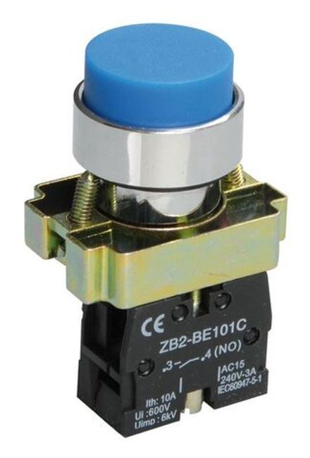 Кнопка LAY5-BL61 1НО без подсветки син. KARAT IEK BBT70-BL-K07