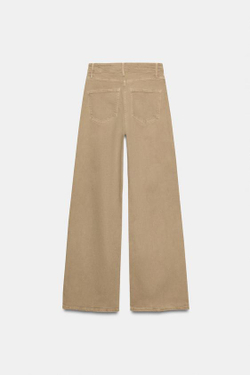 ZARA ДЖИНСЫ WIDE LEG С ВЫСОКОЙ ПОСАДКОЙ — ZW COLLECTION, ПЕСОЧНЫЙ