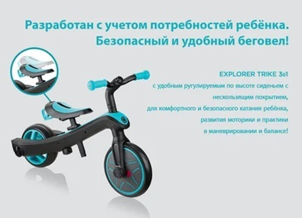 Велосипед-беговел Globber Trike Explorer 3 в 1