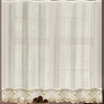 Занавеска из вуали с кружевом "Ф. СТЕФАНИ" на шторной ленте, цвет шампань, Польша.