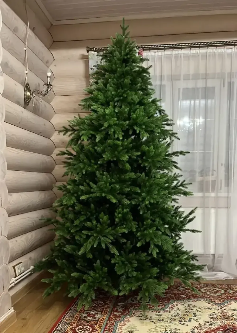 Елка с гирляндой встроенной «Сириус» (Литая хвоя) 215 см / 2,15 м