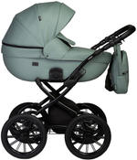 Детская коляска Indigo Mio Eco Plus 14 3 в 1 с автокреслом Avionaut Cosmo Grey 03 шалфей кожа