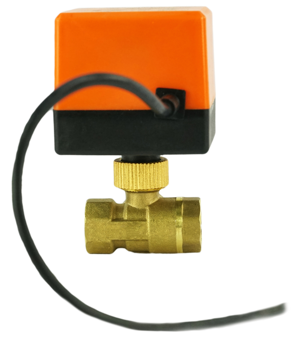 Brass ball 3-way valve Threaded NPT/BSP T-type standard port Elephant RP.BRASS.120.MM 232 PSI with electric actuated 110VAC without limit switches