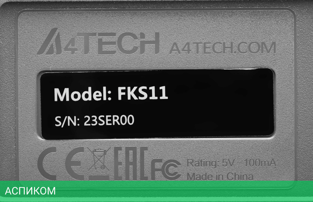 Клавиатура A4Tech Fstyler черный/серый (FKS11)