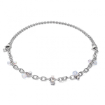 Колье-трансформер Coeur de Lion Crystal-Silver 5063/10-1817 цвет прозрачный