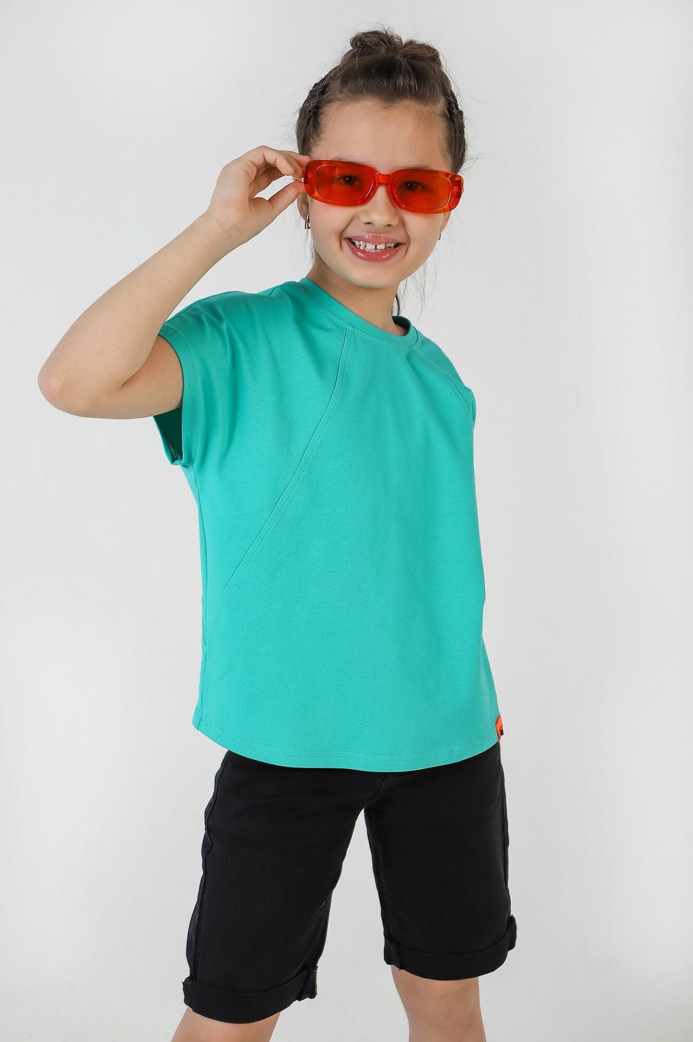 Фуфайка (футболка) для девочки Гретта-1 Виотекс МЕНТОЛОВЫЙ