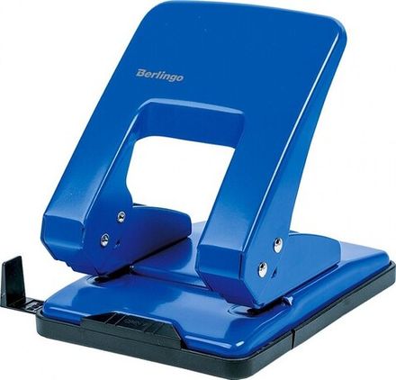 Дырокол до 40л, Berlingo, металлический, с линейкой, ассорти
