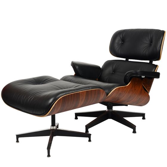 Кресло с оттоманкой Eames Lounge Black Premium U.S. Version