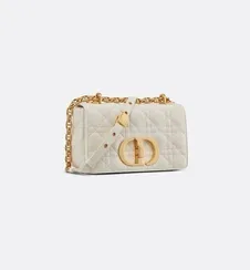 Сумка Dior Caro, модель маленького формата кремовый