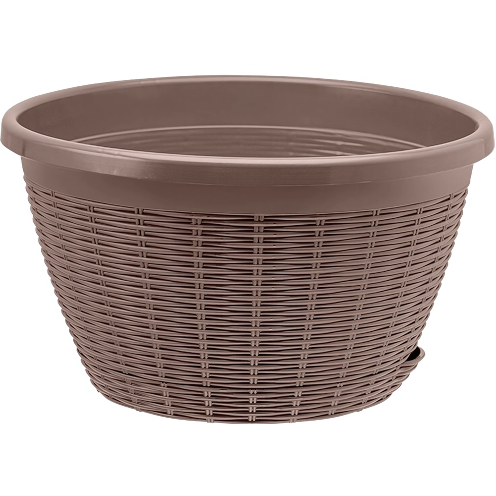 Кашпо для цветов пластиковое 4,5л d-27см Подвесное с поддоном Мокачино
