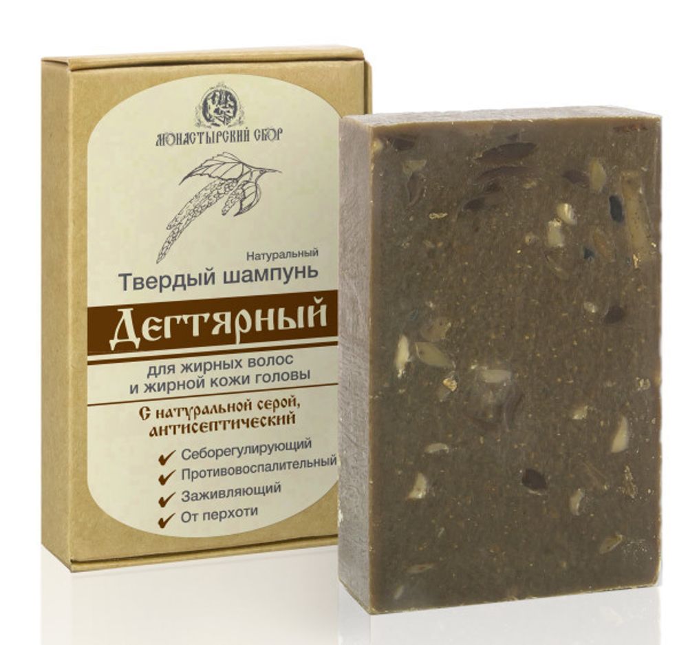 Твердый шампунь «Дегтярный» 80 гр (Kleona) Твердый шампунь «Дегтярный» 80 гр (Kleona)