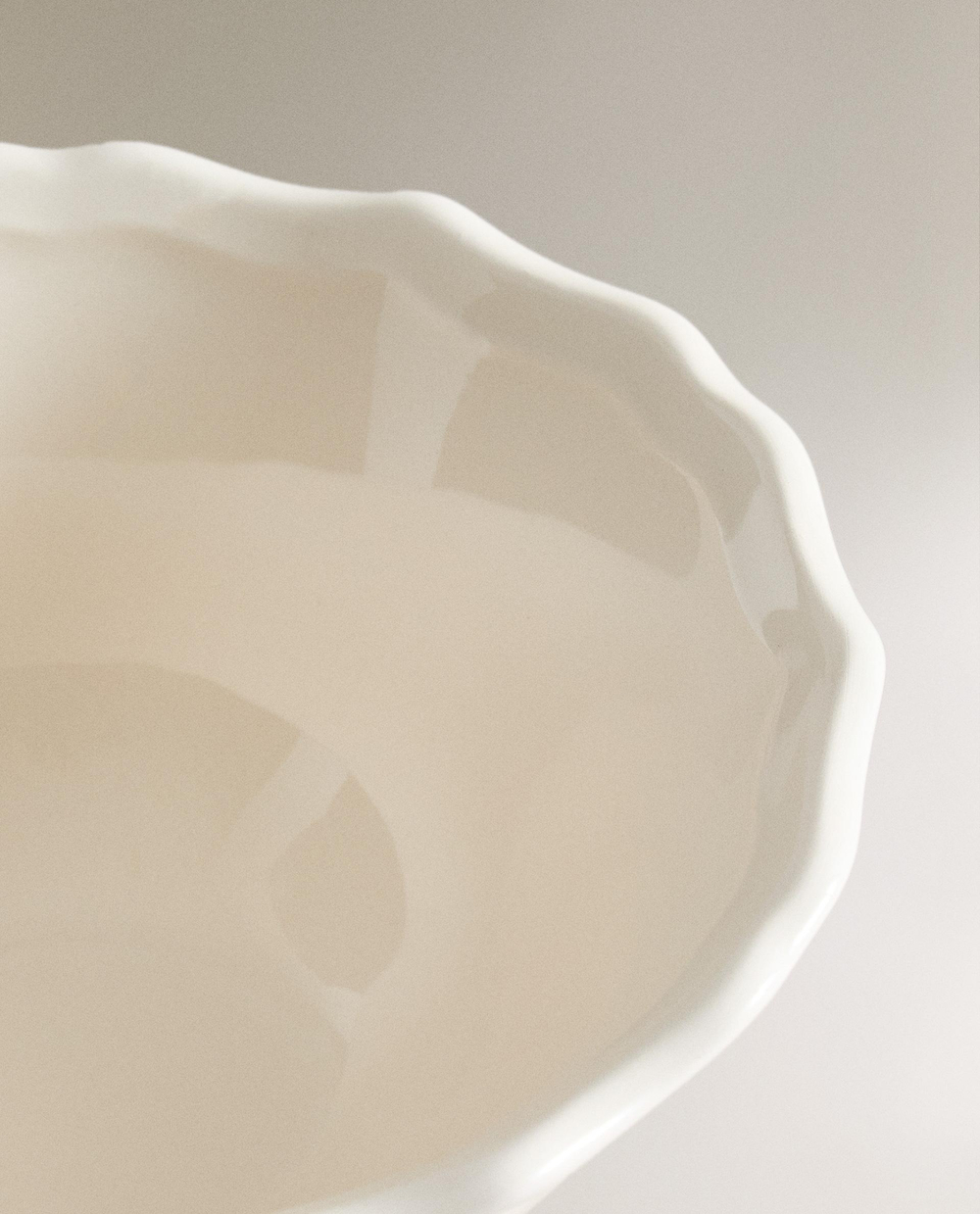 Zara Home миска из фаянса, цвет бежевый, 14 см