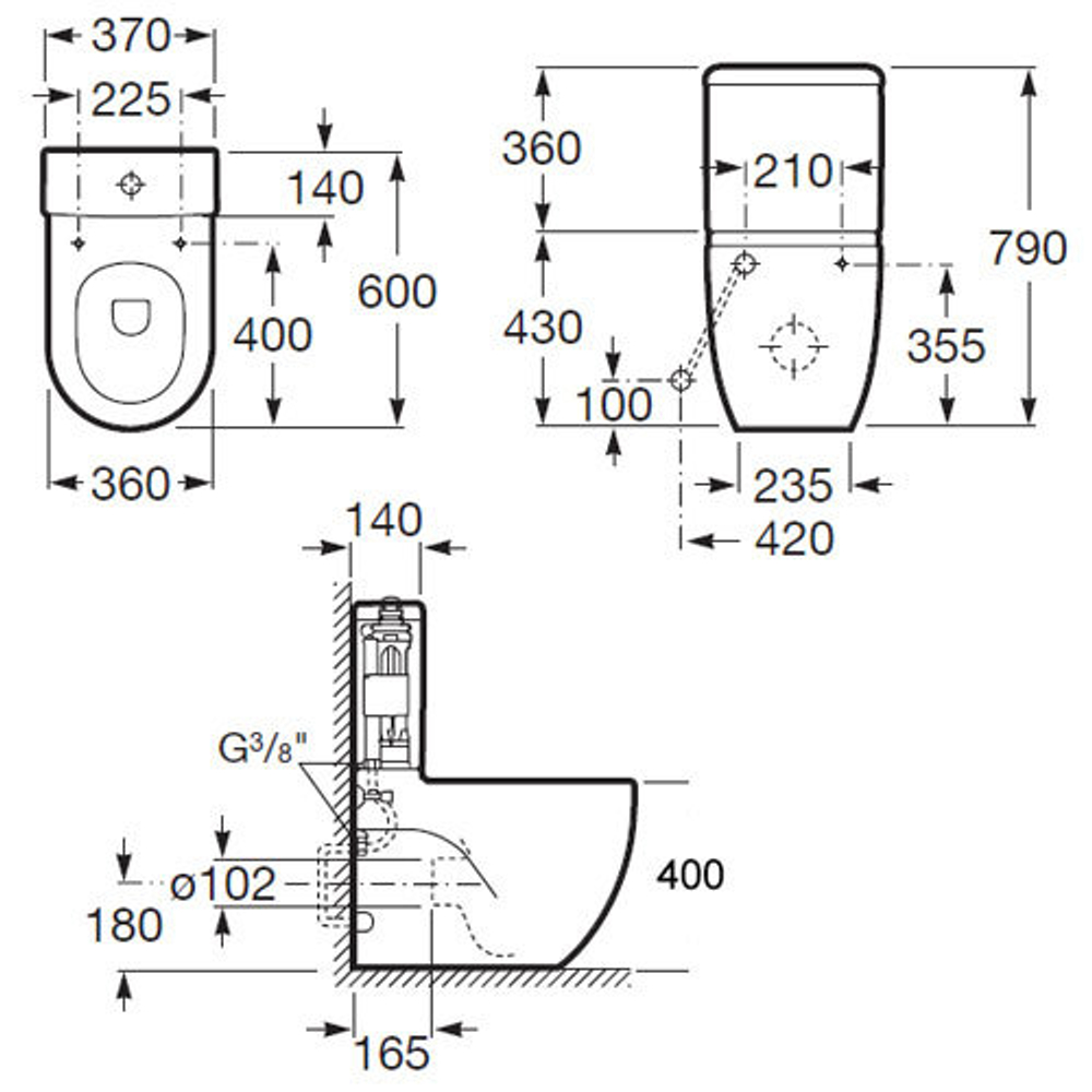 Унитаз напольный  с бачком и сиденьем микролифт Roca Meridian-N  342248000