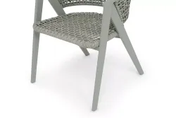 "Амстердам" стул плетеный из роупа, каркас алюминий, роуп серый круглый