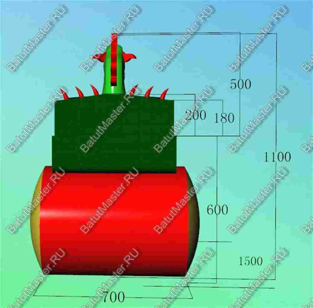 Коммерческий надувной батут-горка "Дракон" 15*7*11 м