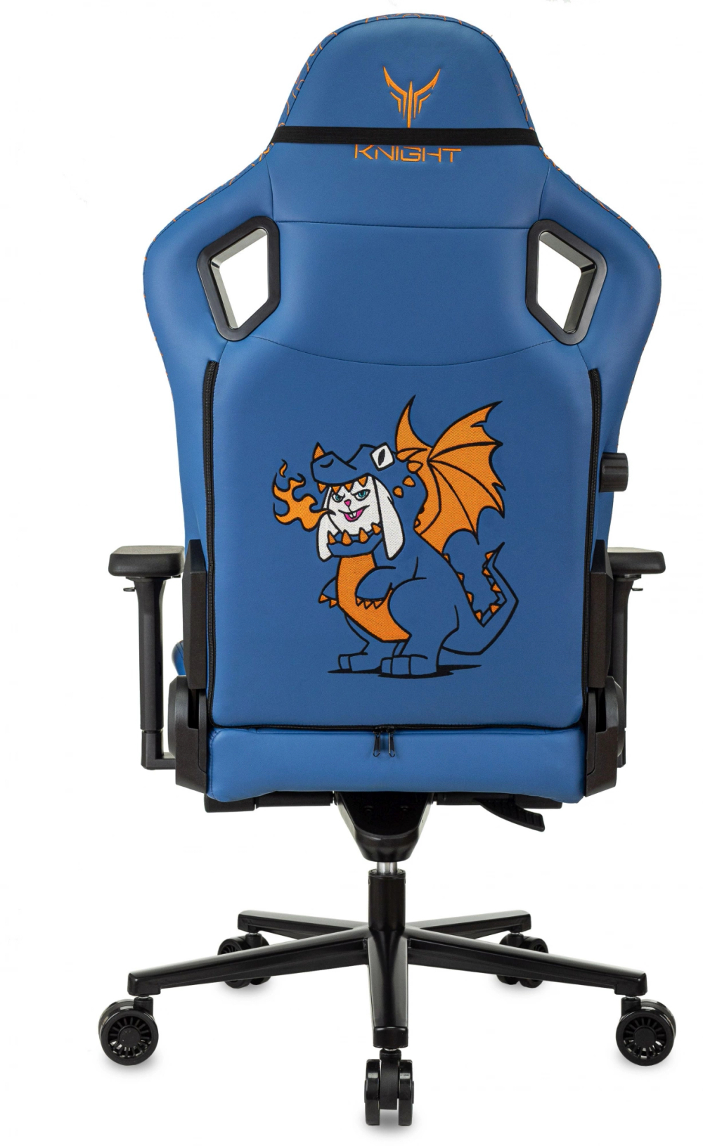Кресло игровое Knight Craft Dragon, желтое, с рисунком, из эко.кожи