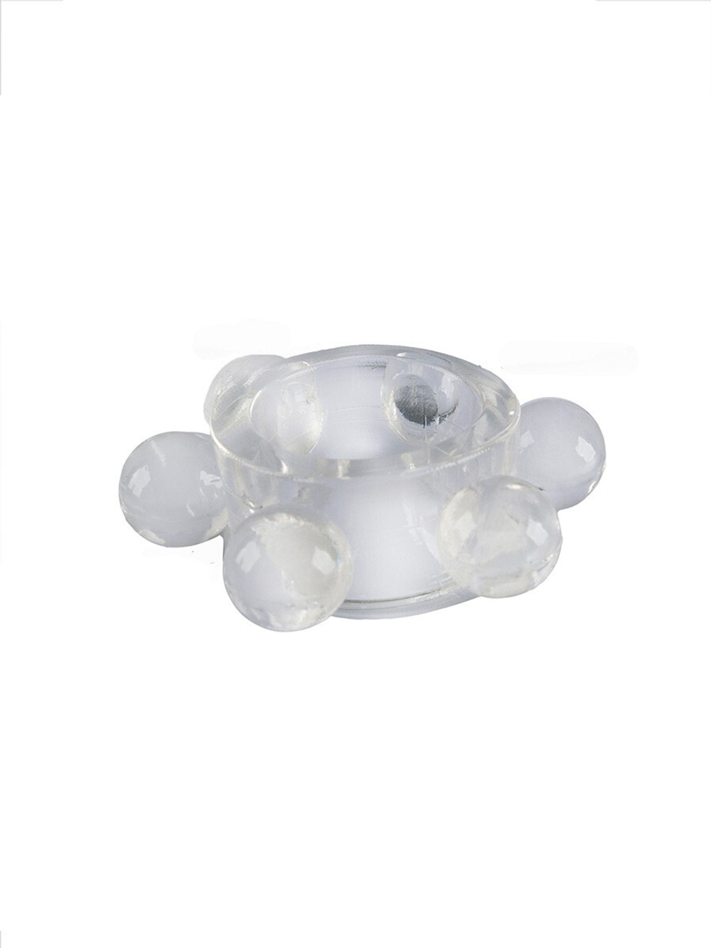 Прозрачное эрекционное кольцо с 6 стимулирующими шариками