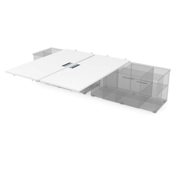 СПБС.974 Стол системы БЕНЧ на 2 рабочих места для крепления на тумбу, средний (1600*1435*750)