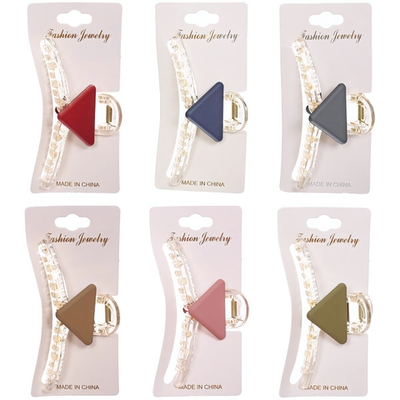 Заколка - краб для волос на блистере «LAVE», шесть цветов в ассортименте, 9см