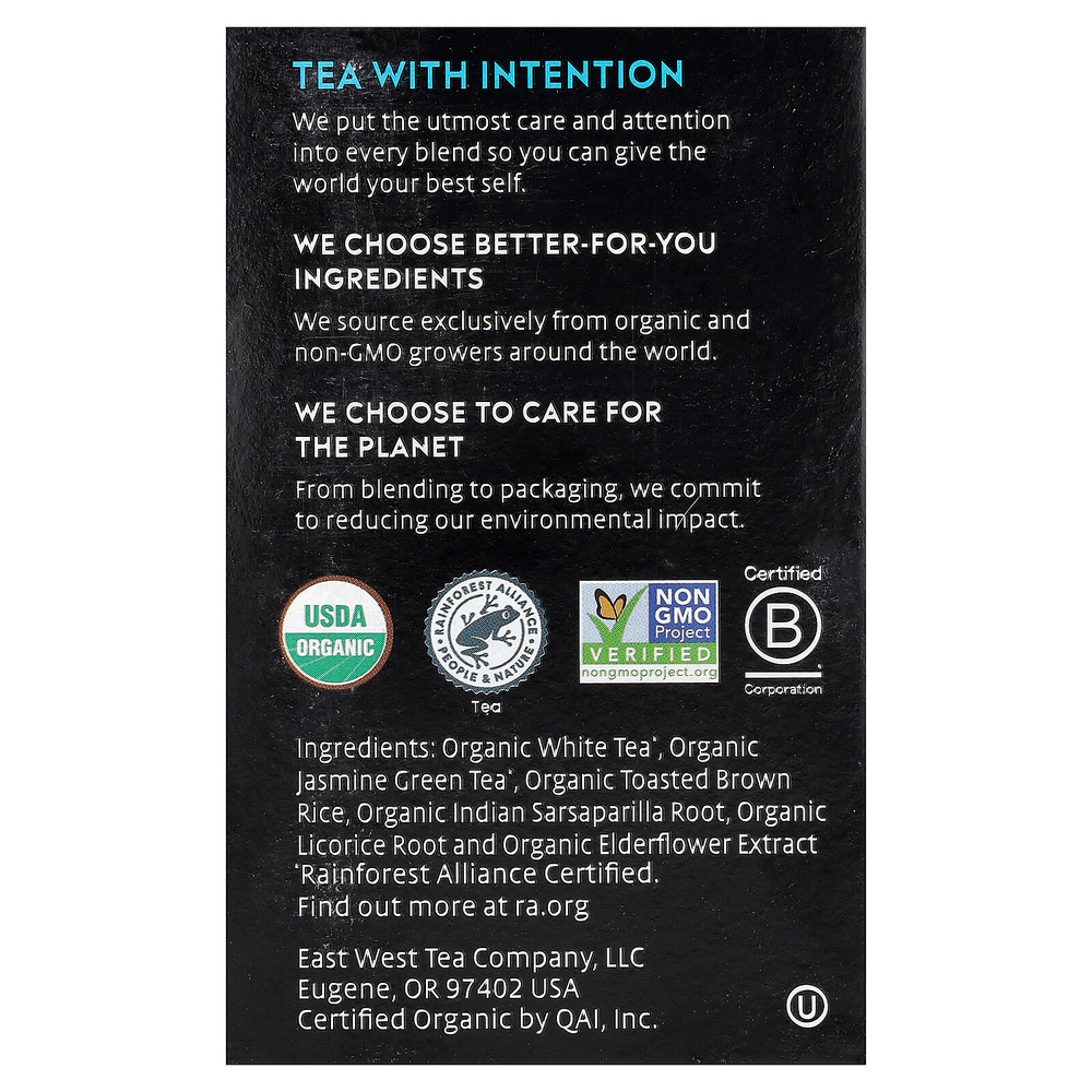 Choice Organic Teas, Белый и зеленый чай, белая бузина, 16 чайных пакетиков, 24 г (0,85 унции)