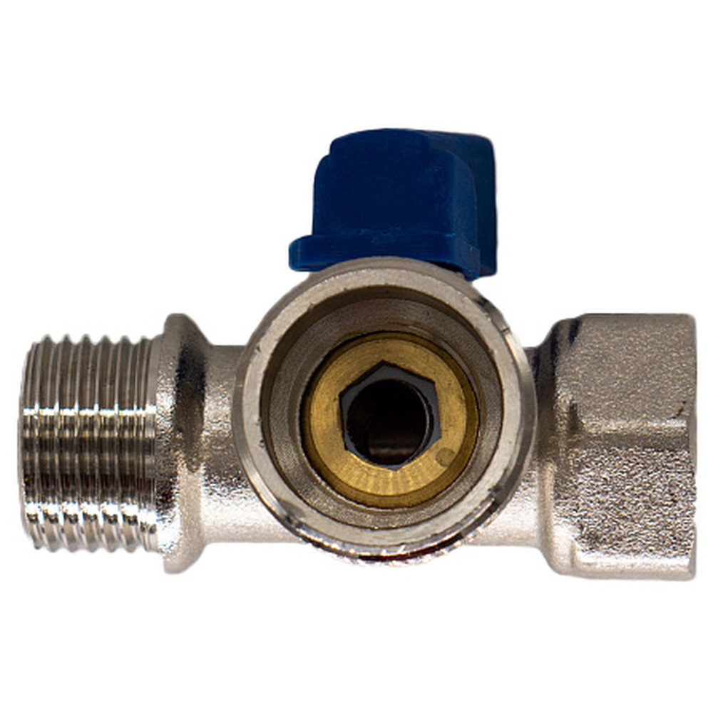 Кран шар. д/быт. прибор. 1/2"х3/4"х1/2" г/ш/ш флажок, никел. CTM CA3N1234