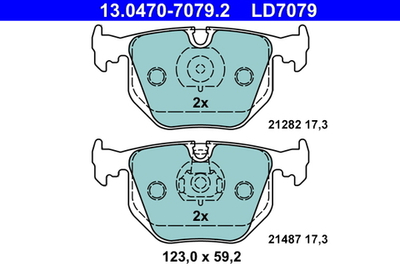 ATE - 13047070792-ATE - Brake Pad Set, disc brake