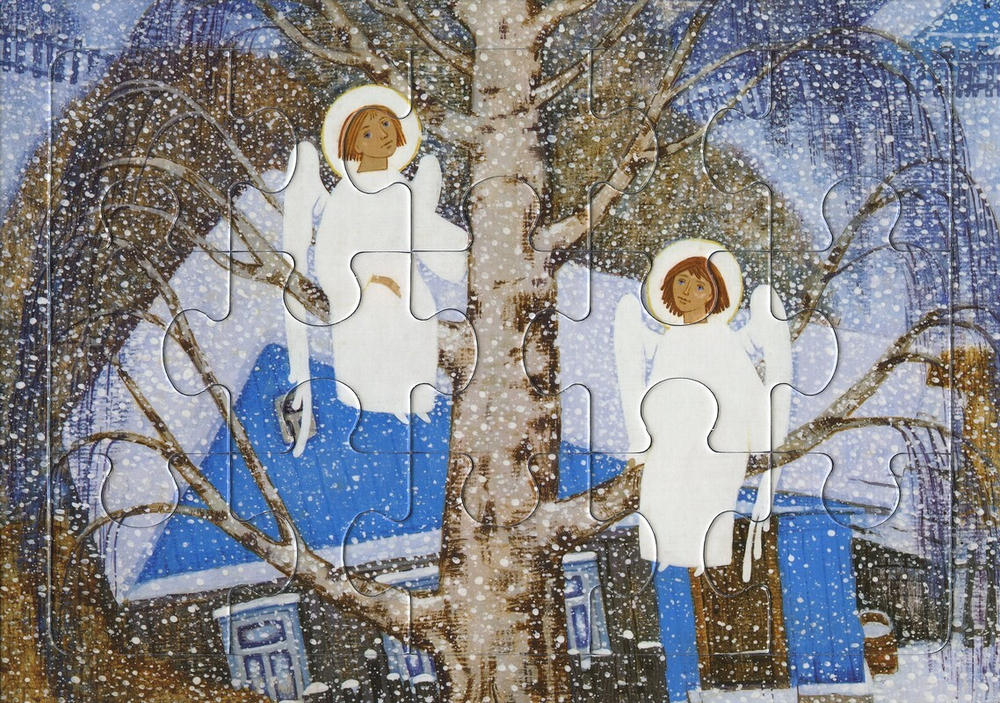 Пазлы детские, серия "Зима", 15 элементов, в ассортименте