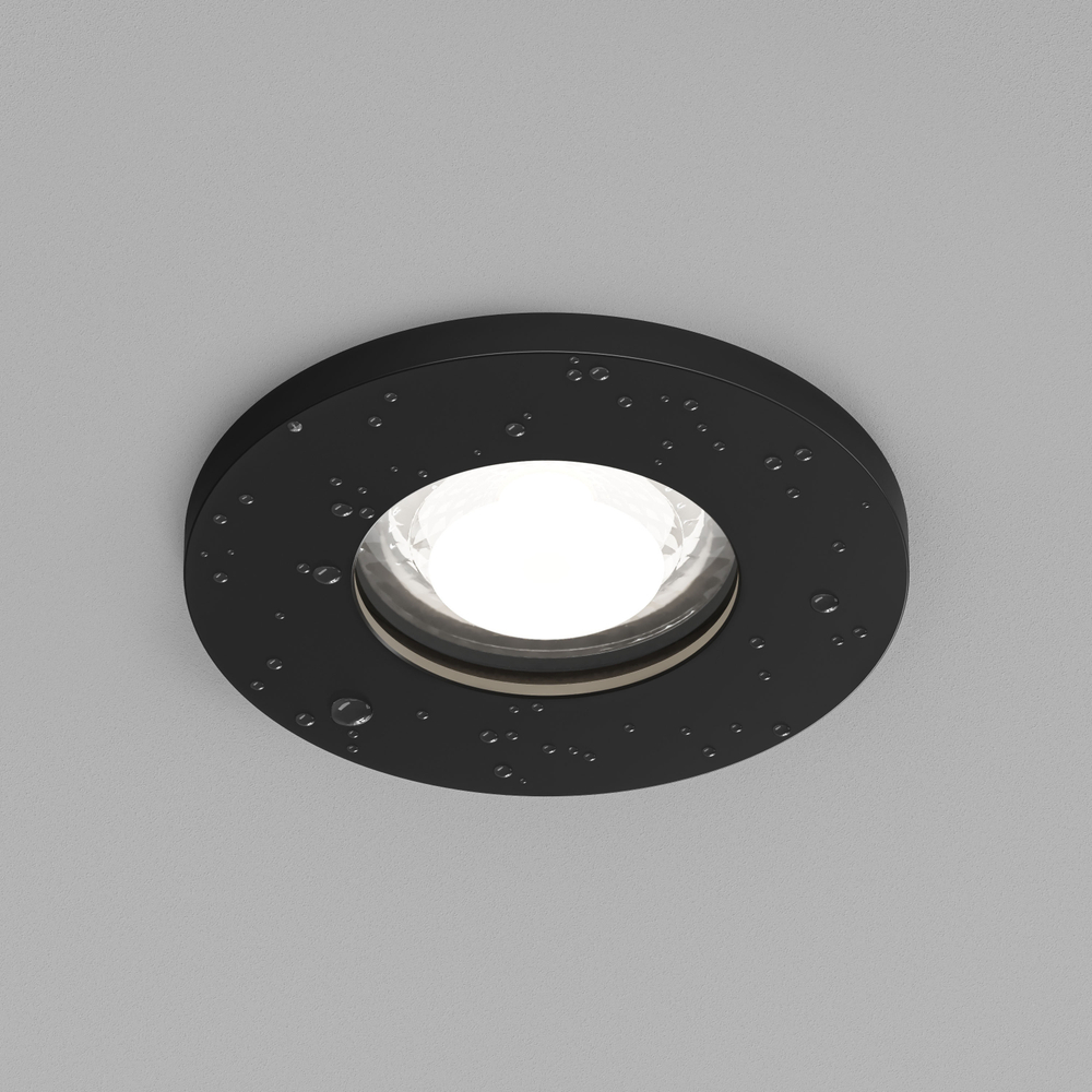 DK2036-BK Встраиваемый светильник влагозащ., IP 44, до 15 Вт, GU10, LED, черный, алюминий