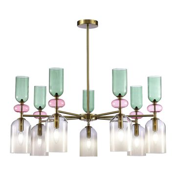 Люстра на штанге 7*E14 SL2000.202.07 матовое золото/дымчатый Gea ST-Luce