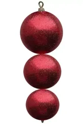 Украшение для высотной ели Капля, 28 см., пластик, глиттер, красный , ПромEлка (КИП-28Red)