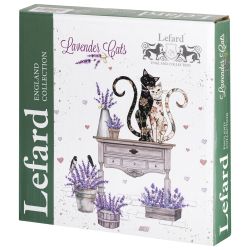 НАБОР ТАРЕЛОК ЗАКУСОЧНЫХ LEFARD "ЛАВАНДОВЫЕ КОТЫ" 2 ШТ. 20,5*2 СМ (КОР=18НАБ.)