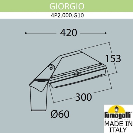 Уличный фонарь на столб FUMAGALLI GIORGIO 4P2.000.G10.LYF1R