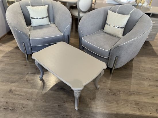 Стол журнальный МОККО прямоугольный бежевый / серый камень