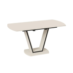 Стол кухонный обеденный раздвижной Серый Софт/Стекло Матовое Серое, Дели Тип 2, 120х80х77 см