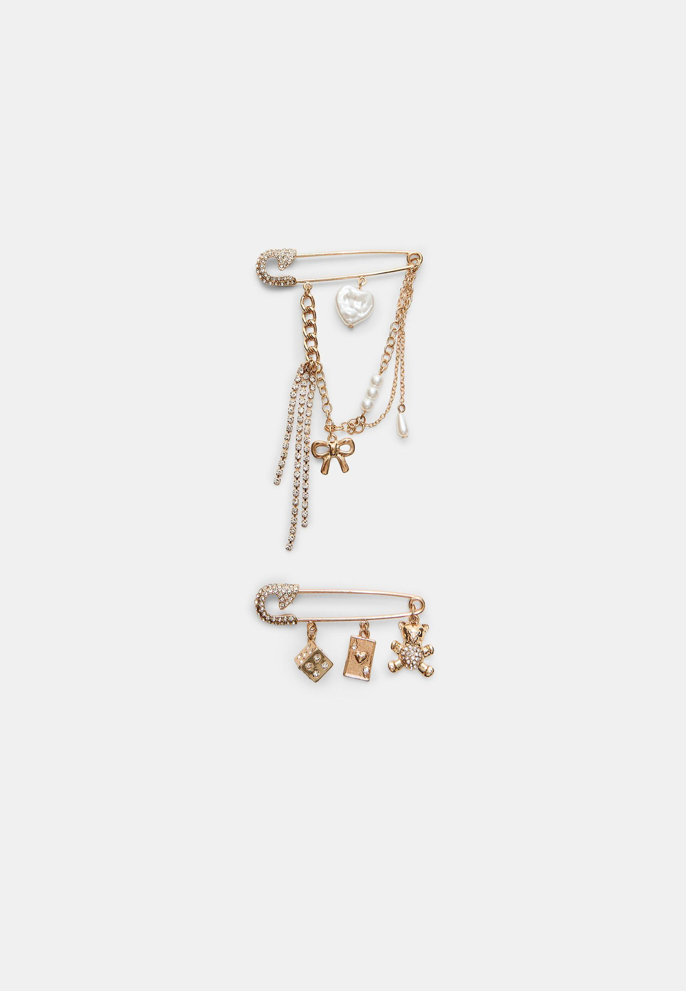 Stradivarius Набор из двух брошей, золотой