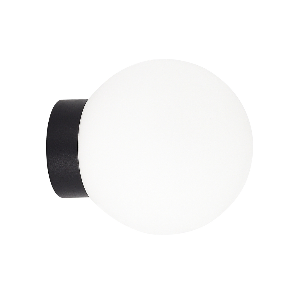 Светильник накладной MUNICH под лампу G9,  опаловое стекло,  черное основание,  D150xH168мм,  IP54