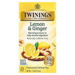 Twinings, травяной чай, без кофеина, лимон и имбирь, 25 пакетиков, 1,32 унции (37,5 г)