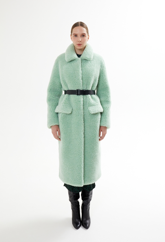 Шуба меховая, мятный
