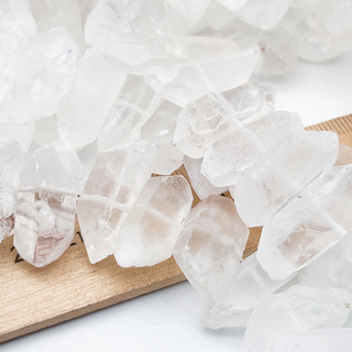 Горный хрусталь + кварц бусины, кристалл, размер около 9-11*20-30 мм, цена за набор 4 шт