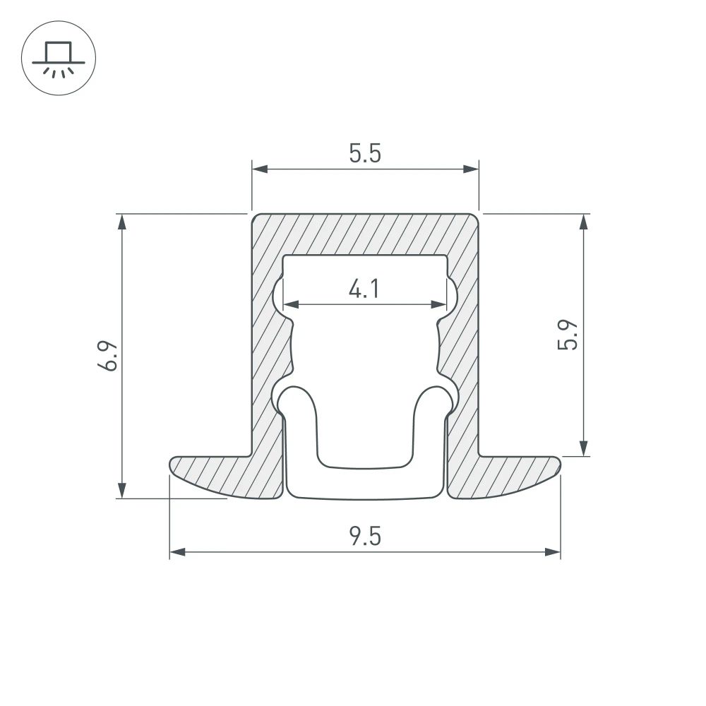 Профиль ARH-MICRO-F-W4-2000 ANOD (Arlight, Алюминий) 036400