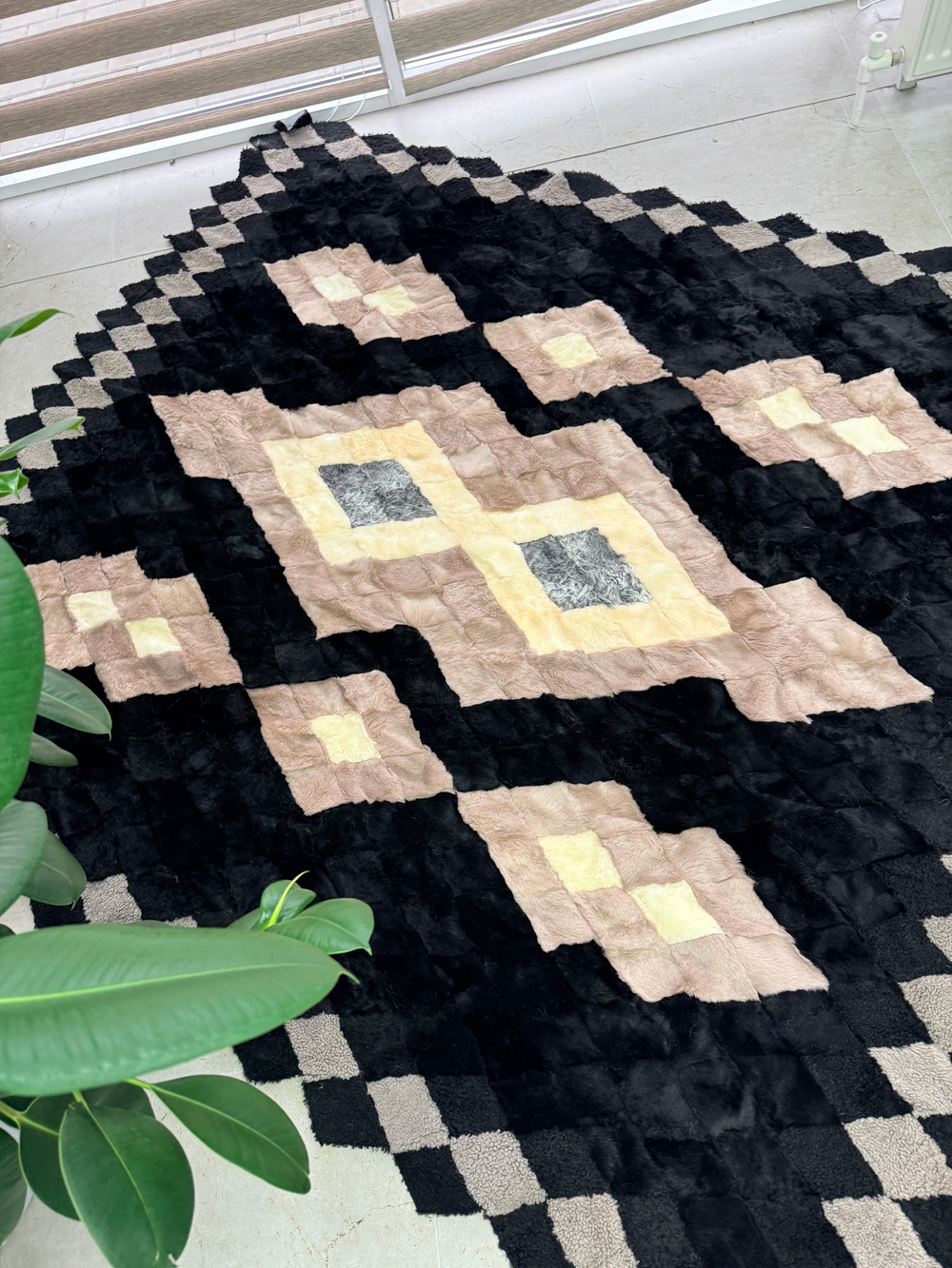 Покрывало меховое ковер из шкуры овчины