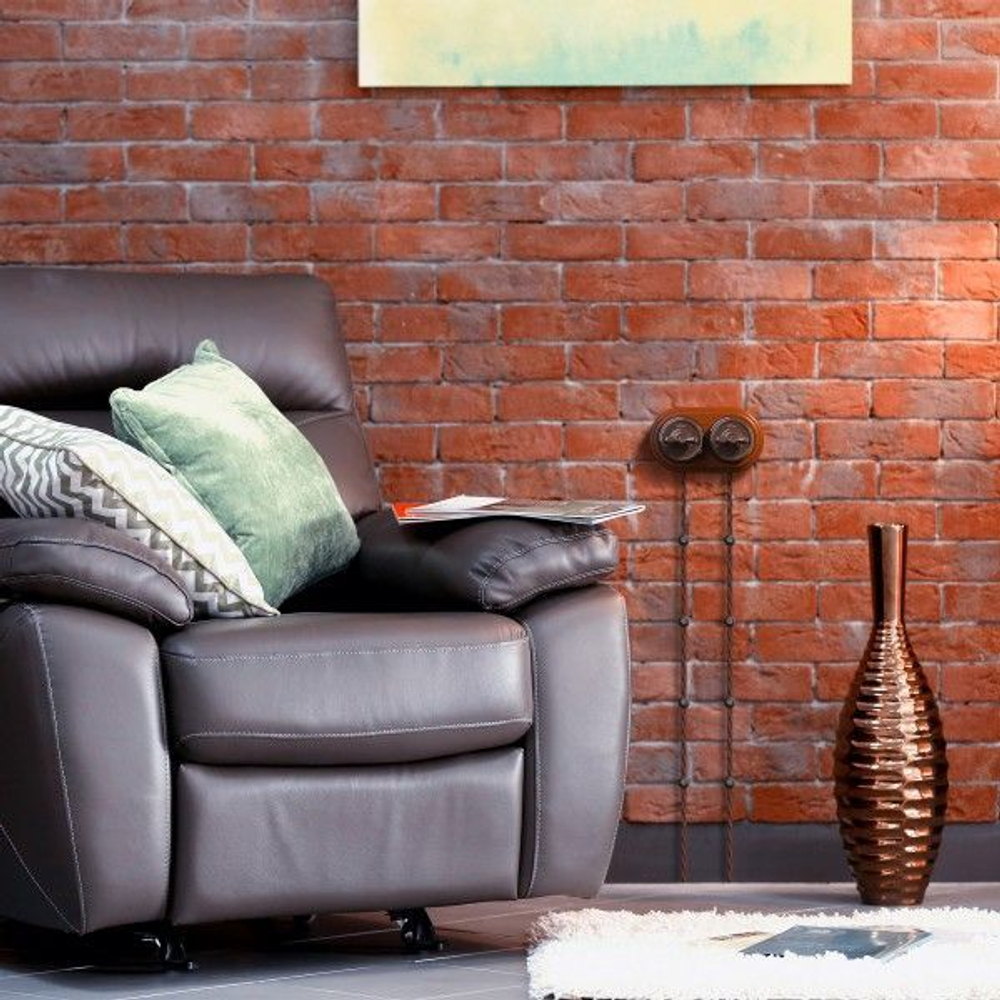 Переключатель / выключатель одноклавишный (коричневый) Ретро