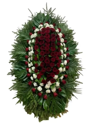 Траурный венок из живых цветов №27