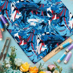 Ткань премиум шифон абстрактные отражения