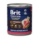 Влажный корм Brit Premium by Nature говядина и рис 850г для собак всех пород